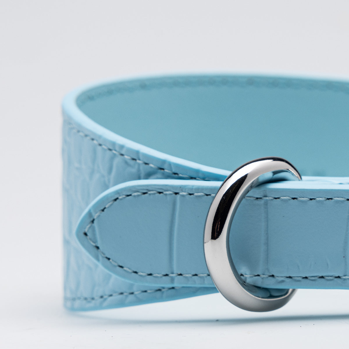 Baby Blue Croco Hundehalsband Breit