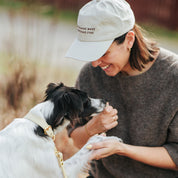 Beige Denim Cap - Dogs & Wine Make Everything Fine