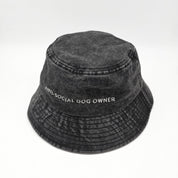 Schwarzer Denim-Eimerhut - Anti-Social Dog Owner