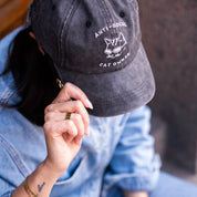 Schwarze Denim-Cap - Logo "Anti-Social Cat Owner" 