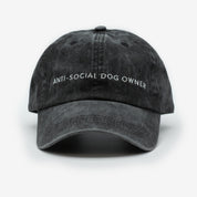Schwarze Denim Cap - Anti-Social Dog Owner
