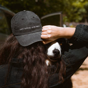 Schwarze Denim Cap - Anti-Social Dog Owner