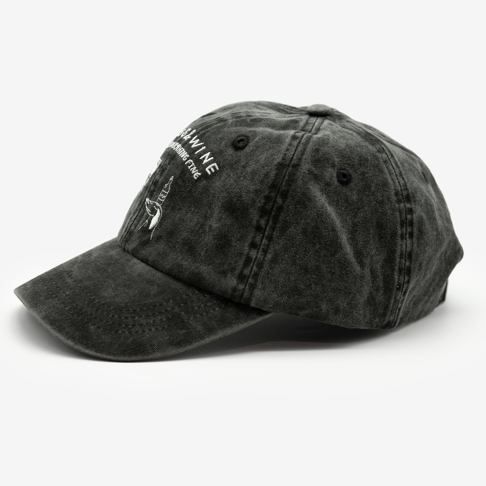 Black Denim Cap - Logo "Dogs & Wine Make Everything Fine"