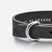 Schwarzes Denim Hundehalsband Dünn