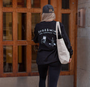 Schwarzes Langarm-T-Shirt - Dogs & Wine Make Everything Fine