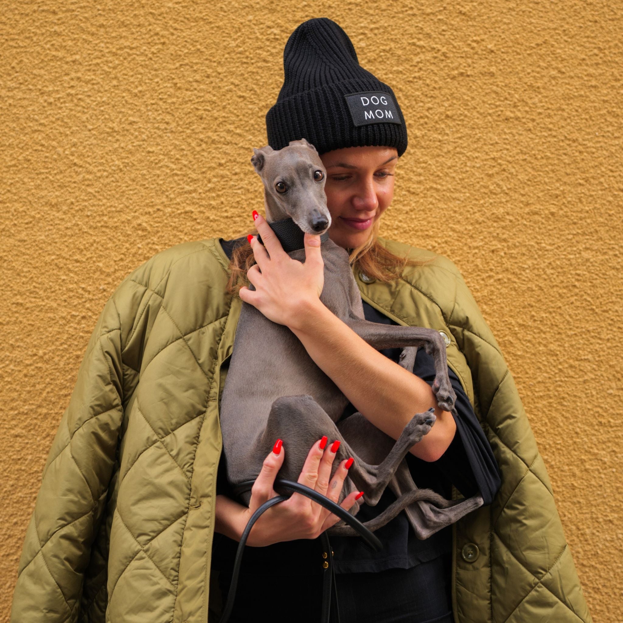 Schwarze Wollmütze - Anti-Sozialer Hundebesitzer