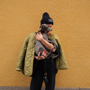 Schwarze Wollmütze - Anti-Sozialer Hundebesitzer