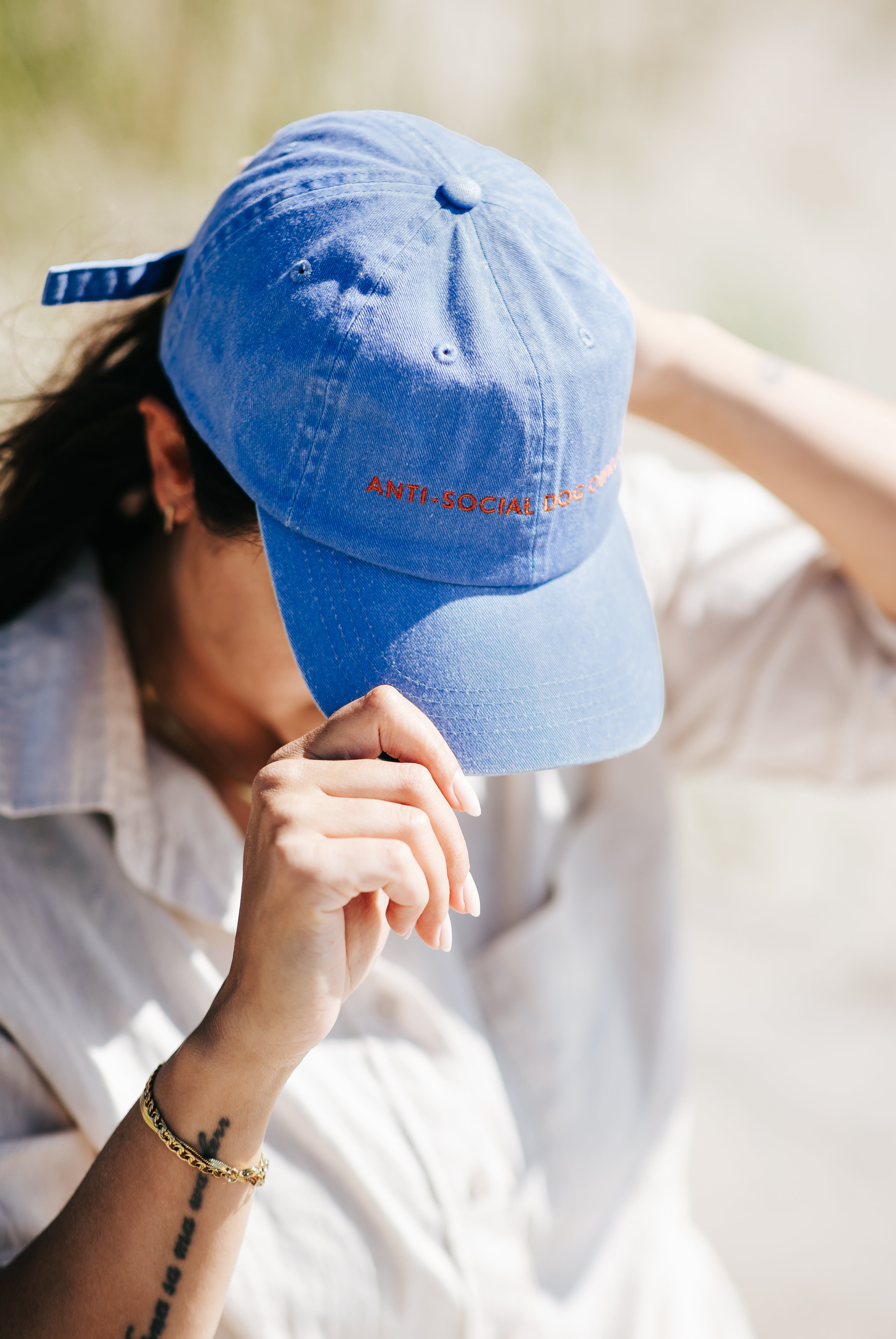 Blauer Denim Cap - Anti-Social Dog Owner