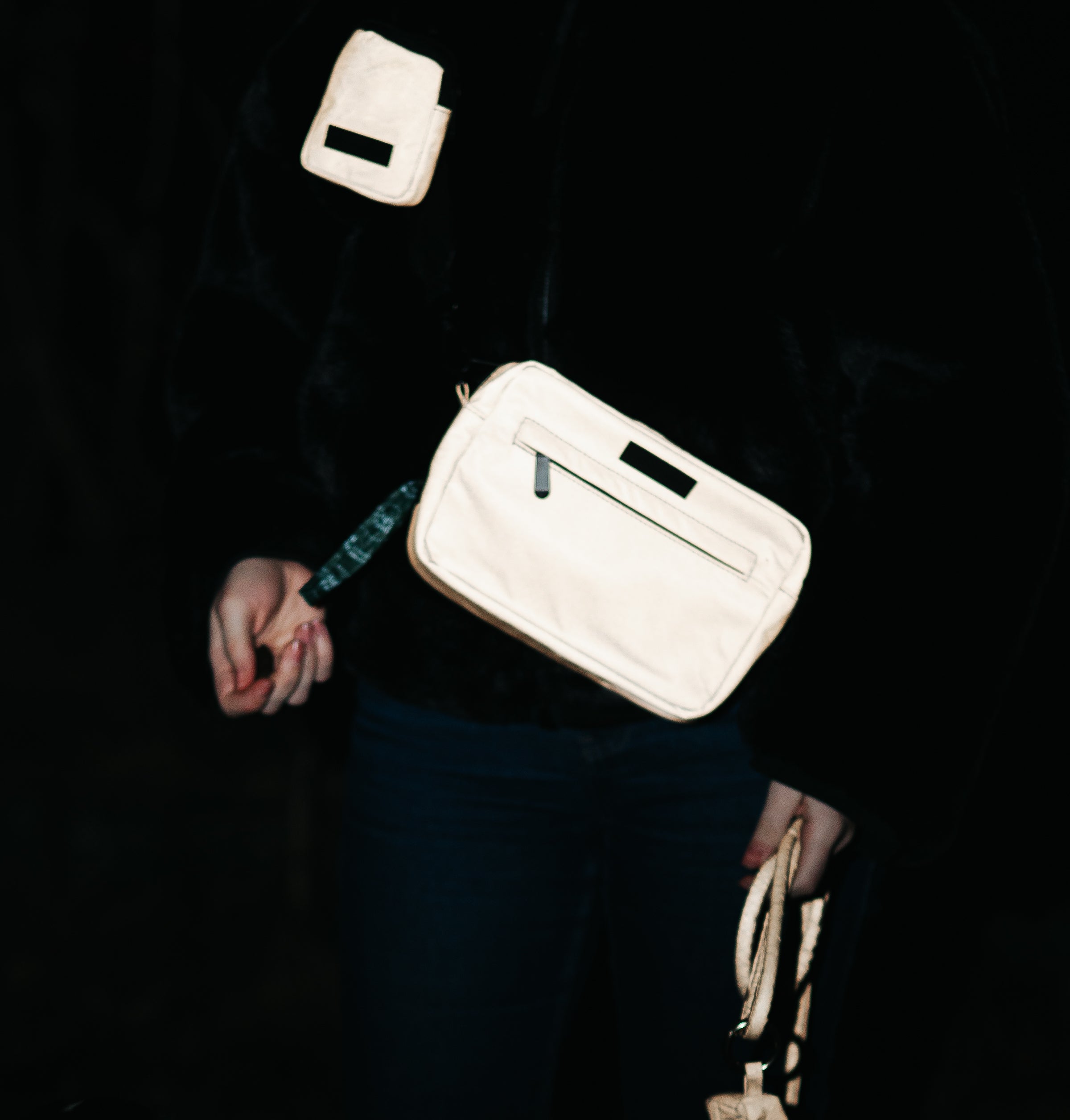 Reflektierende Bronze Hundespaziergang Tasche - Crossbody