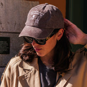 Braune Denim-Cap - Logo "Cats & Wine Make Everything Fine" 