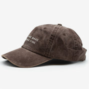 Braune Denim Cap - Dogs & Wine Make Everything Fine