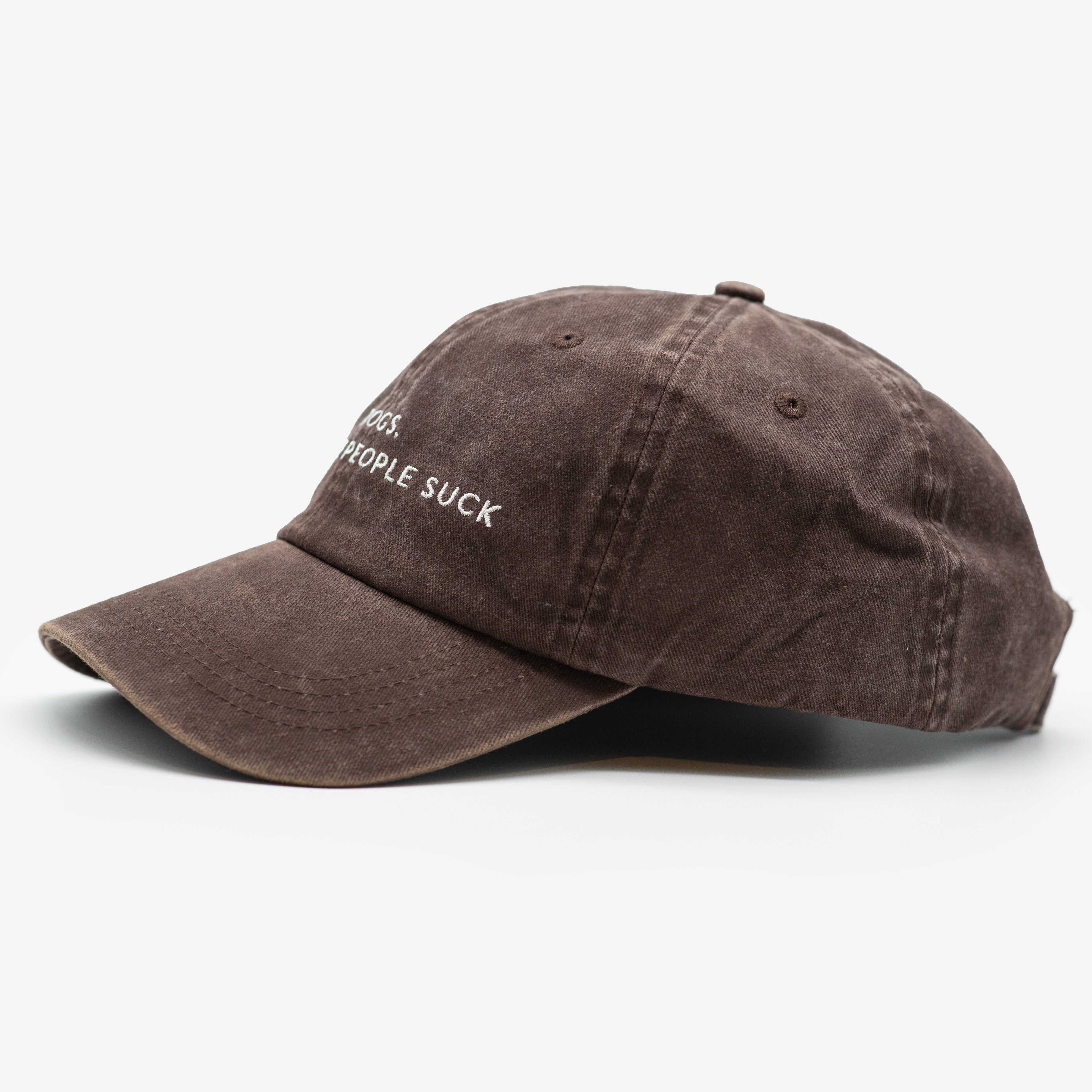 Braune Denim Cap - Dogs. Because People Suck