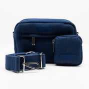 Dark Blue Denim Dog Walking Bag - Crossbody