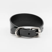 Glossy Black Dog Collar Wide