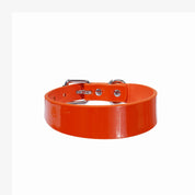 Glanzendes orangefarbenes Hundehalsband Dünn