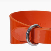 Glanzvolles orangefarbenes Hundehalsband breit