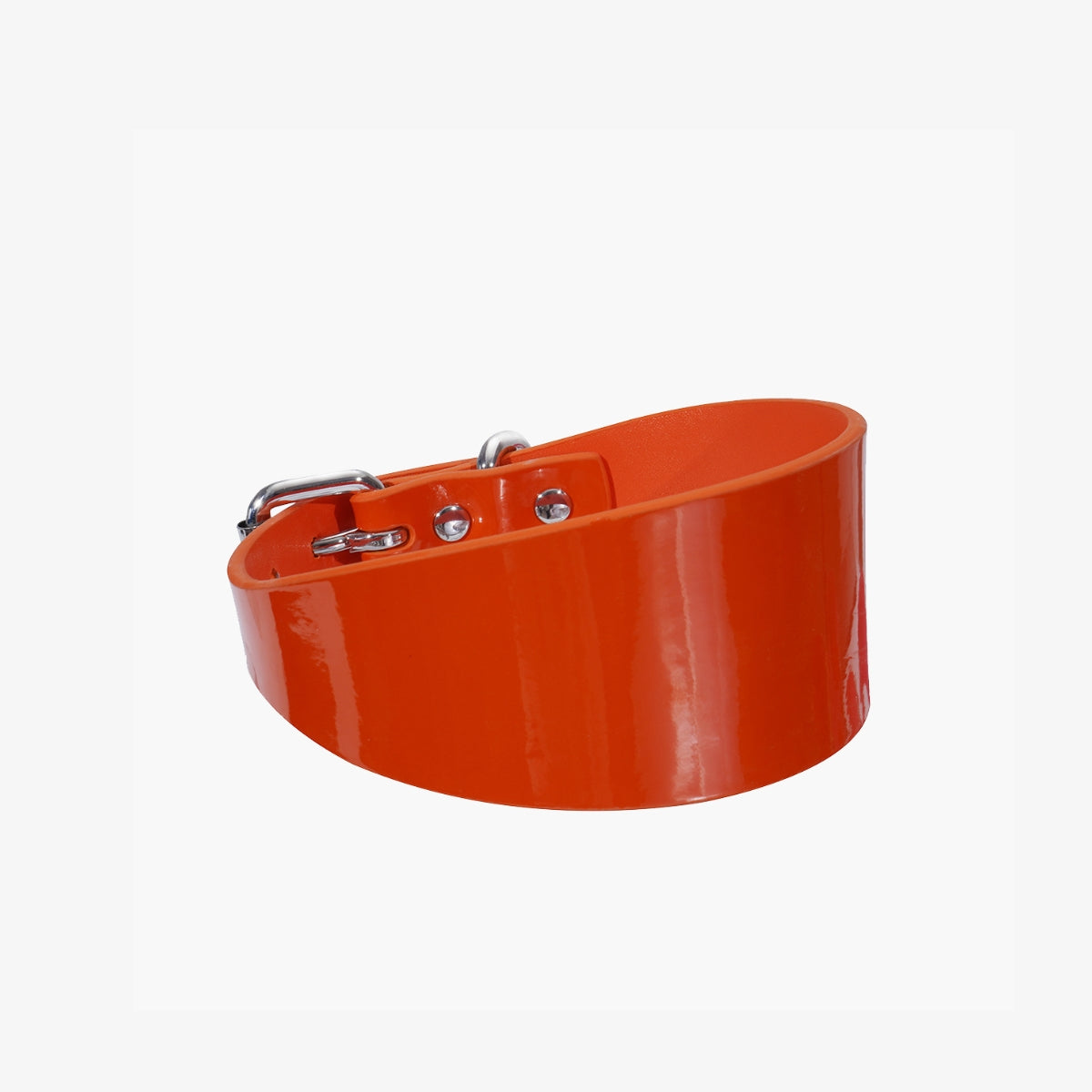 Glanzvolles orangefarbenes Hundehalsband breit