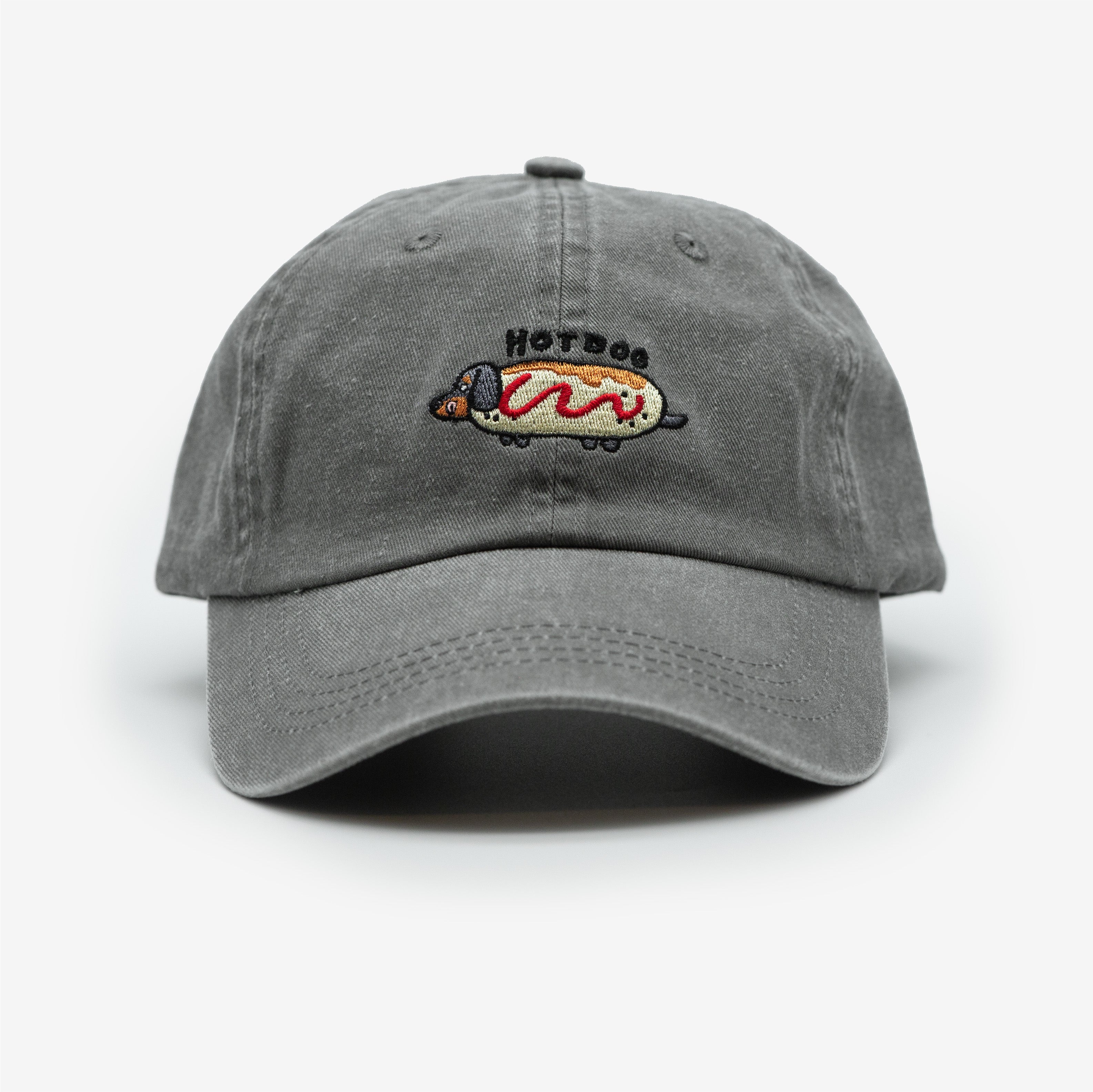 Graue Denim Cap - Hot Dog