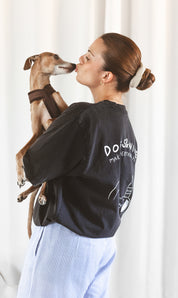 Schwarzes T-shirt - Dogs & Wine Make Everything Fine