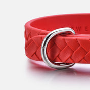 Pure Red Geflochtenes Hundehalsband Dünn