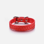 Pure Red Geflochtenes Hundehalsband Dünn