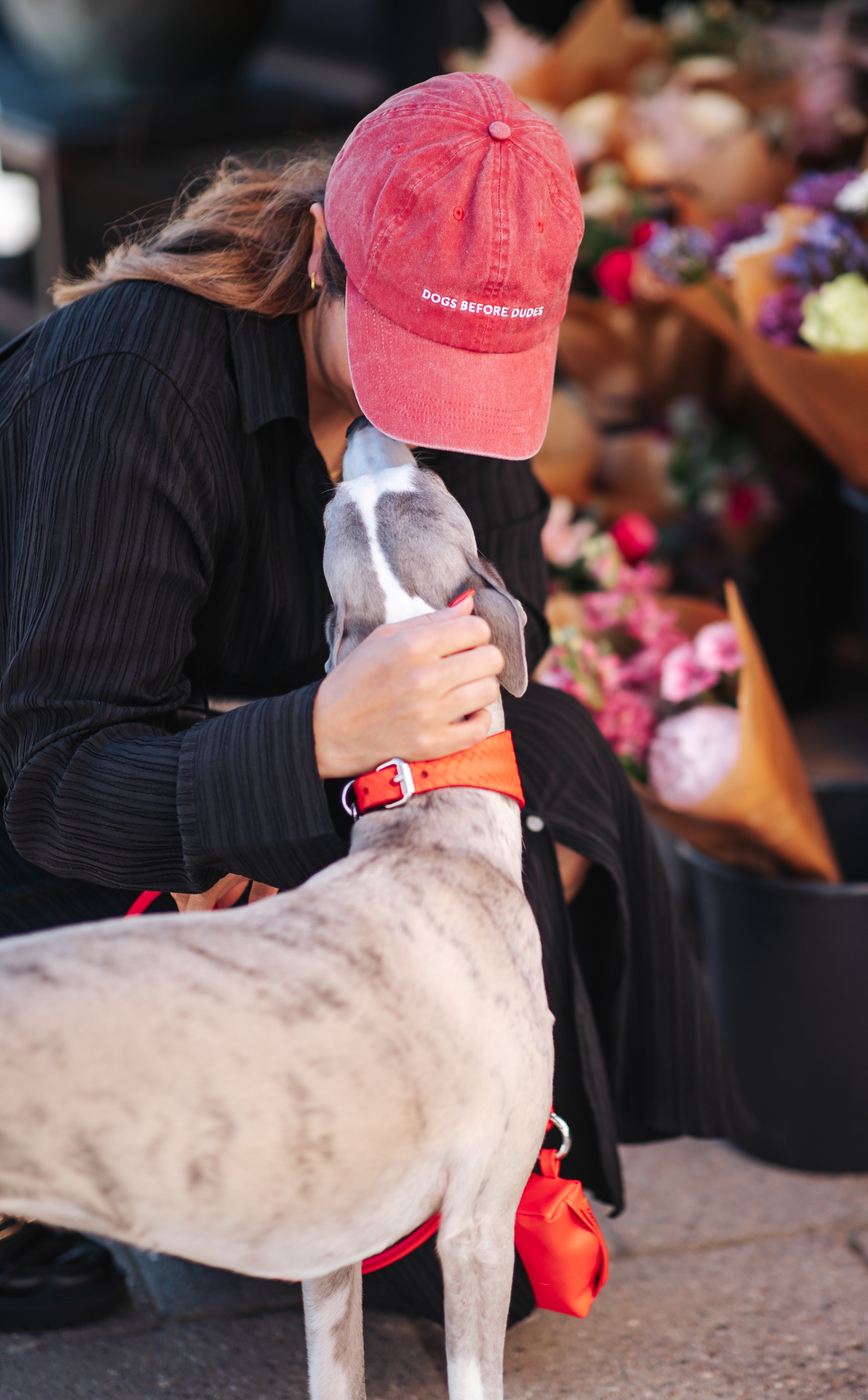 Rote Denim Cap - Dogs Before Dudes