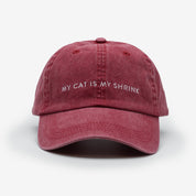 Rote Denim Cap - My Cat Is My Shrink
