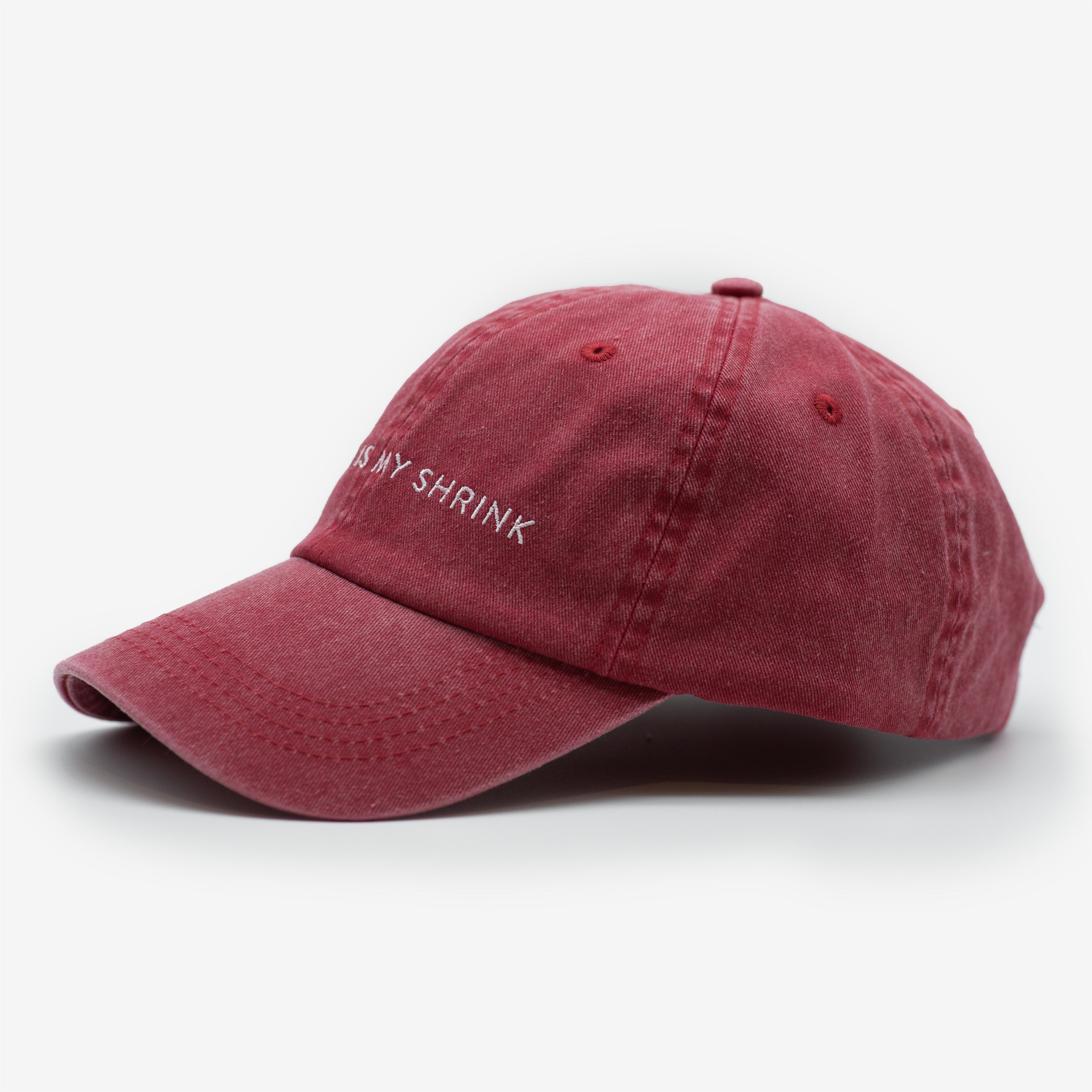 Rote Denim Cap - My Cat Is My Shrink
